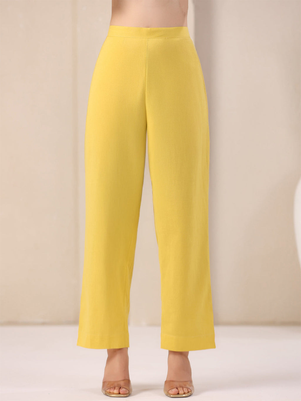Yellow Cotton Solid A-line & Co-ord Set