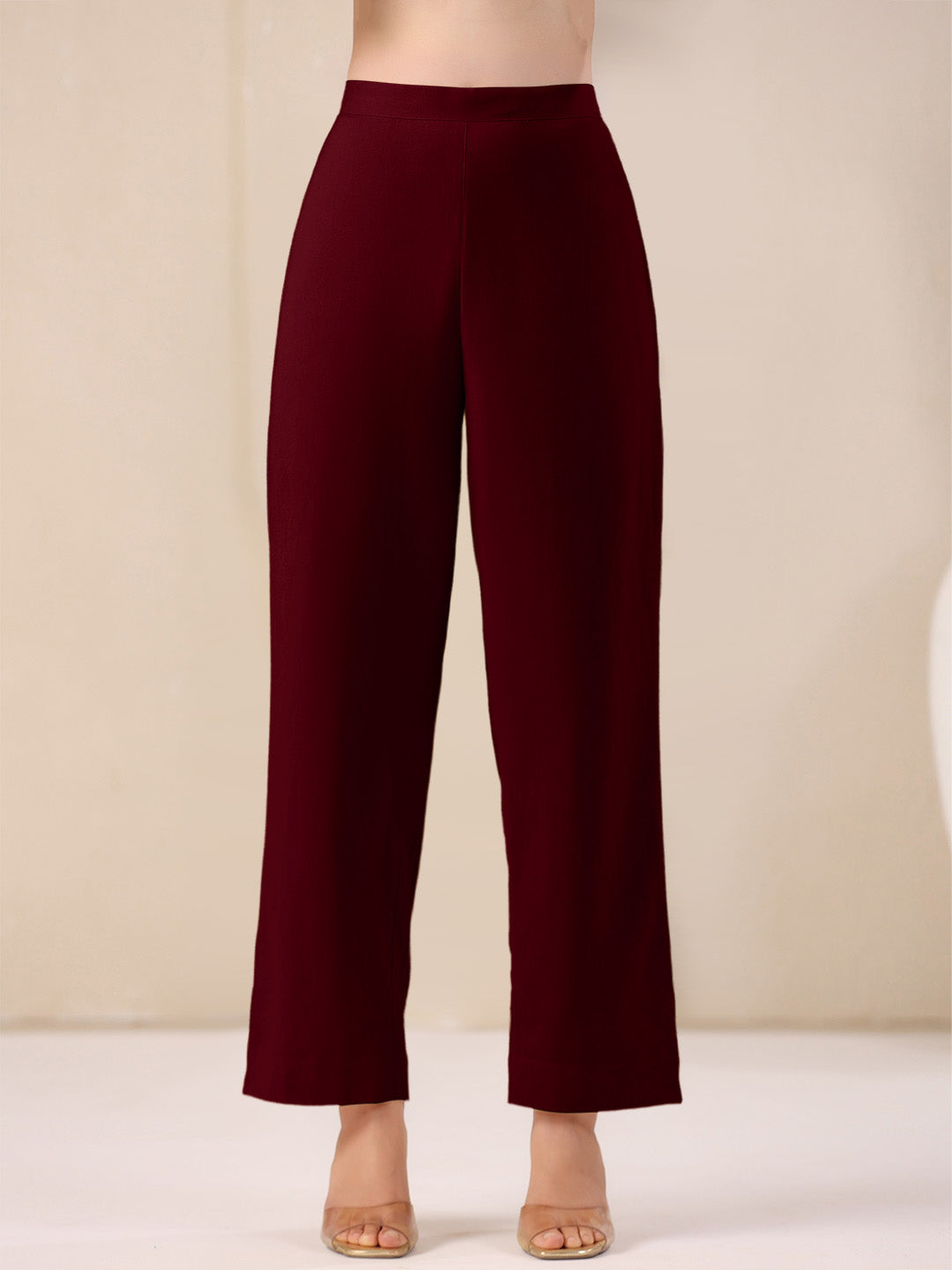 Maroon Cotton Solid A-line & Co-ord Set