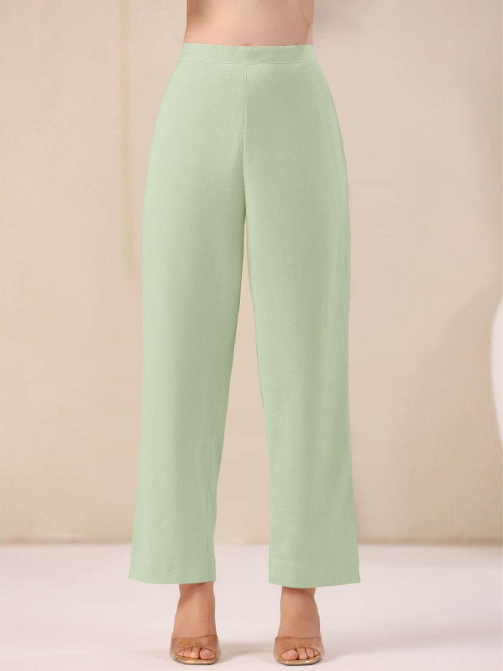 Mint Green Cotton Solid A-line & Co-ord Set