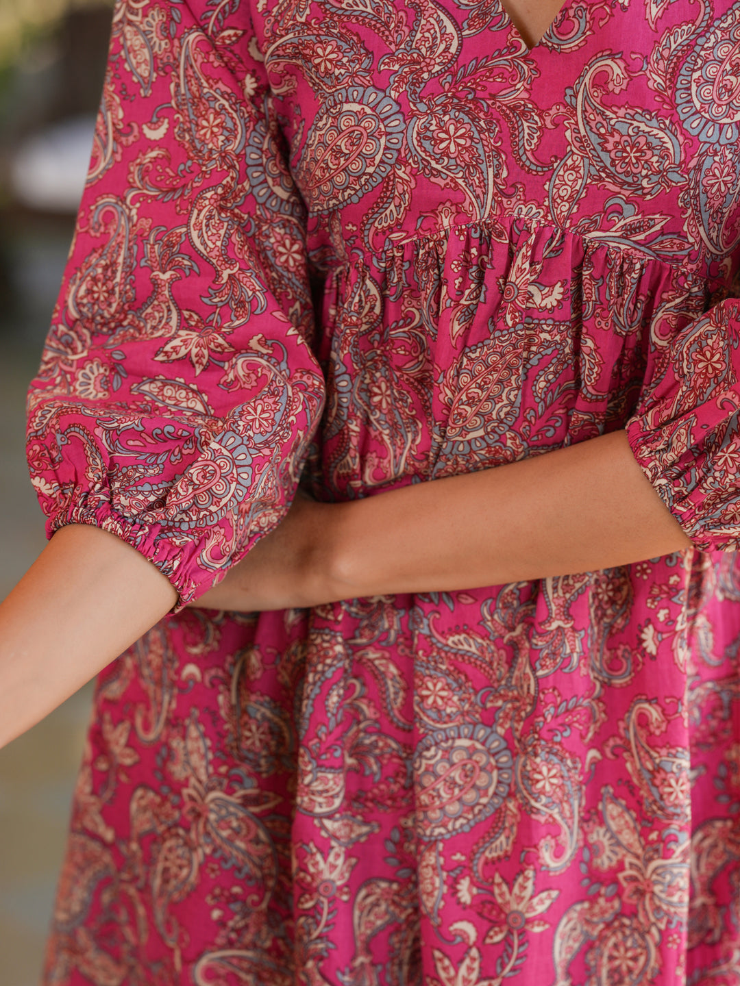 Pink Pure Cotton Floral Printed A-line Kurta Pant Set